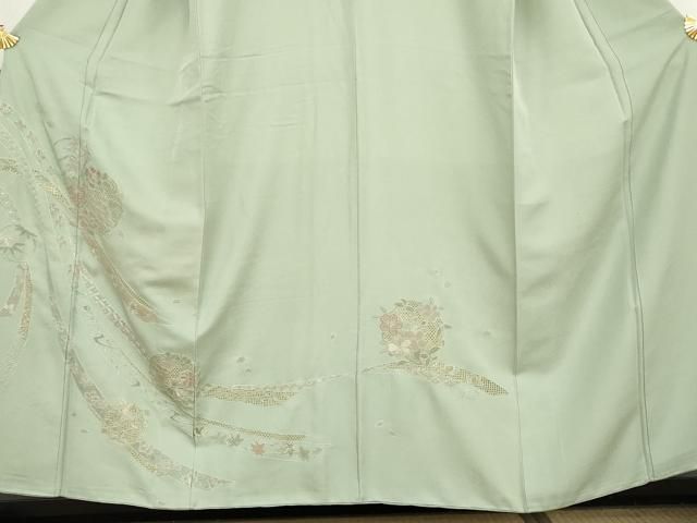 平和屋着物●中国三大刺繍　汕頭刺繍　スワトウ刺繍　相良刺繍　訪問着　鬘帯花文　さが美扱い　正絹　逸品　AABN0574cs