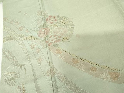 平和屋着物●中国三大刺繍　汕頭刺繍　スワトウ刺繍　相良刺繍　訪問着　鬘帯花文　さが美扱い　正絹　逸品　AABN0574cs