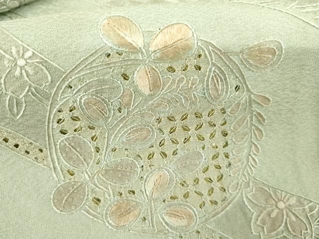 平和屋着物●中国三大刺繍　汕頭刺繍　スワトウ刺繍　相良刺繍　訪問着　鬘帯花文　さが美扱い　正絹　逸品　AABN0574cs