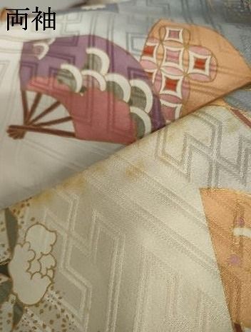 平和屋着物●豪華振袖　駒刺繍　鴛鴦舞蝶文　暈し染め　金彩　正絹　逸品　AABN0575cs