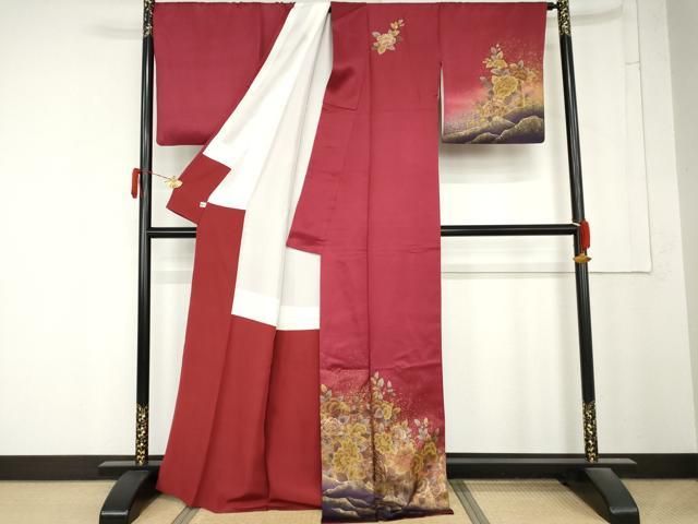 平和屋着物●TOKI志すい キモノモードオリジナルブランド　訪問着　草花文　暈し染め　金彩　正絹　逸品　AABN0583cs