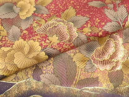 平和屋着物●TOKI志すい キモノモードオリジナルブランド　訪問着　草花文　暈し染め　金彩　正絹　逸品　AABN0583cs