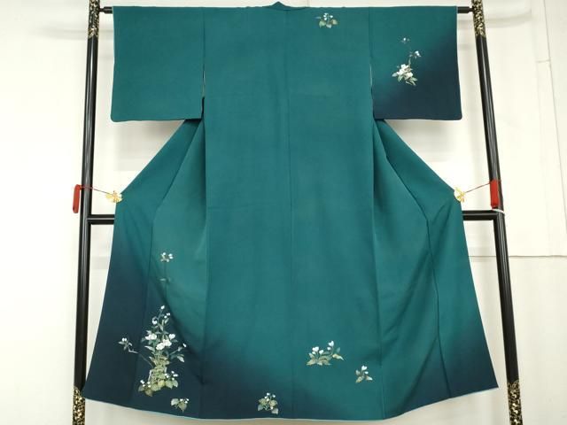 平和屋着物●訪問着　枝花文　暈し染め　金彩　正絹　逸品　AABN0587cs