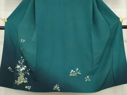平和屋着物●訪問着　枝花文　暈し染め　金彩　正絹　逸品　AABN0587cs