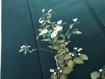 平和屋着物●訪問着　枝花文　暈し染め　金彩　正絹　逸品　AABN0587cs