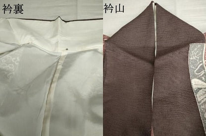 平和屋着物●訪問着　駒刺繍　色紙花文　正絹　逸品　AABN0589cs