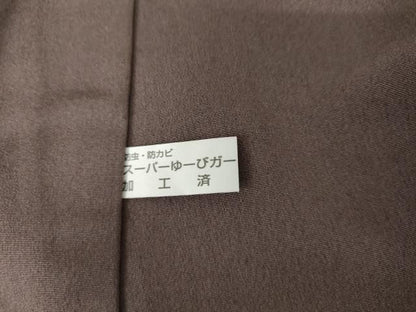 平和屋着物●訪問着　駒刺繍　色紙花文　正絹　逸品　AABN0589cs