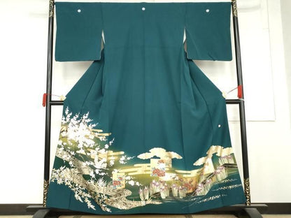 平和屋着物●豪華色留袖　作家物　飛鶴梅文　暈し染め　金彩　正絹　逸品　AABN0590cs