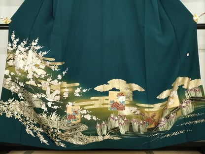 平和屋着物●豪華色留袖　作家物　飛鶴梅文　暈し染め　金彩　正絹　逸品　AABN0590cs