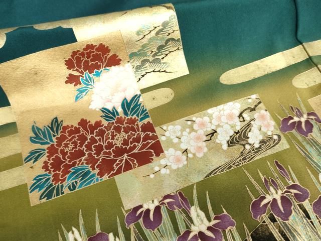 平和屋着物●豪華色留袖　作家物　飛鶴梅文　暈し染め　金彩　正絹　逸品　AABN0590cs