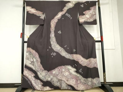 平和屋着物●訪問着　辻が花　絞り　正絹　逸品　AABN0592cs
