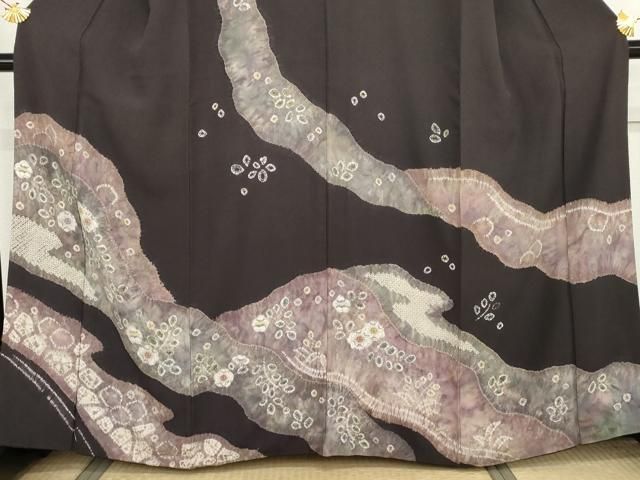 平和屋着物●訪問着　辻が花　絞り　正絹　逸品　AABN0592cs