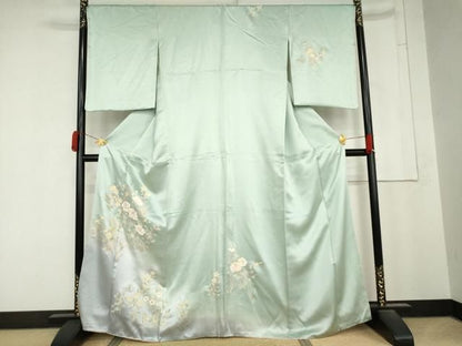 平和屋着物●訪問着　枝花文　暈し染め　金彩　正絹　逸品　AABN0593cs
