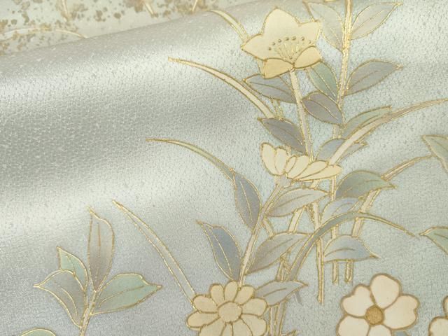 平和屋着物●訪問着　枝花文　暈し染め　金彩　正絹　逸品　AABN0593cs