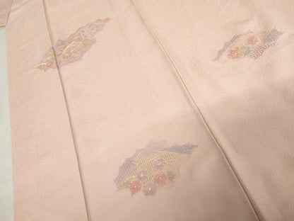 平和屋着物●中国三大刺繍　汕頭刺繍　スワトウ刺繍　総刺繍　訪問着　草花文　正絹　逸品　未使用　AABN0594cs