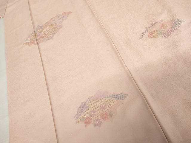 平和屋着物●中国三大刺繍　汕頭刺繍　スワトウ刺繍　総刺繍　訪問着　草花文　正絹　逸品　未使用　AABN0594cs