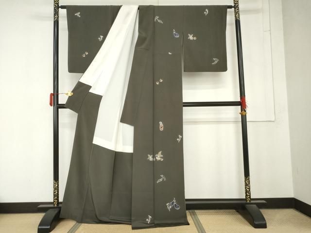平和屋着物●染色作家　青野保夫　小紋　ろうけつ染　成り物　正絹　逸品　AABN0599cs