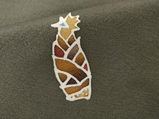 平和屋着物●染色作家　青野保夫　小紋　ろうけつ染　成り物　正絹　逸品　AABN0599cs