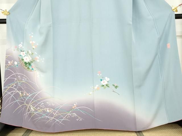 平和屋着物●訪問着　作家物　花篭文　暈し染め　正絹　逸品　AABN0600cs