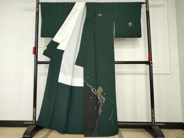 平和屋着物●訪問着　仕覆花文　金銀彩　正絹　逸品　AABN0611cs
