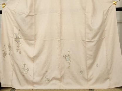 平和屋着物●訪問着　総刺繍　花宝尽くし　金糸　正絹　逸品　AABN0616cs