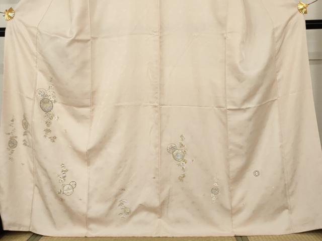 平和屋着物●訪問着　総刺繍　花宝尽くし　金糸　正絹　逸品　AABN0616cs