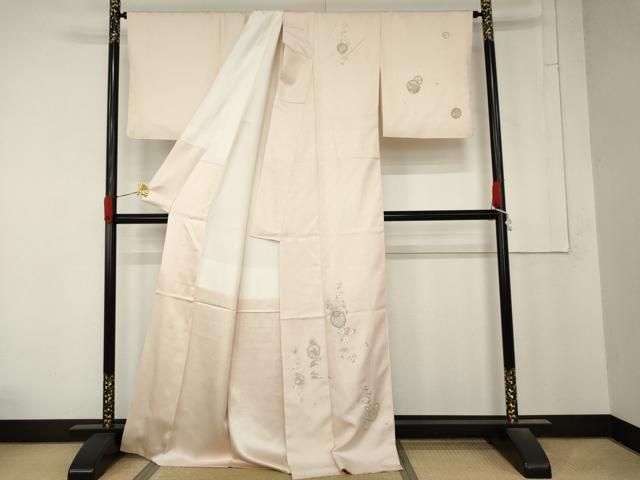 平和屋着物●訪問着　総刺繍　花宝尽くし　金糸　正絹　逸品　AABN0616cs
