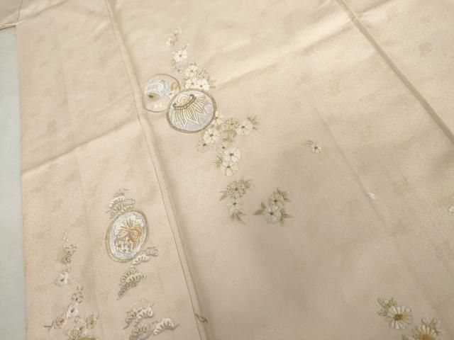平和屋着物●訪問着　総刺繍　花宝尽くし　金糸　正絹　逸品　AABN0616cs
