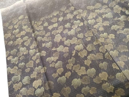 平和屋着物●訪問着　総絞り　蔦の葉文　暈し染め　金糸　金彩　正絹　逸品　AABN0617cs