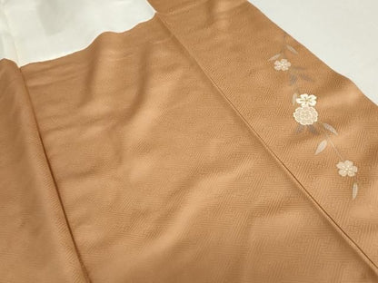 平和屋着物●訪問着　作家物　刺繍　枝垂れ花文　暈し染め　金彩　正絹　逸品　AABN0620cs