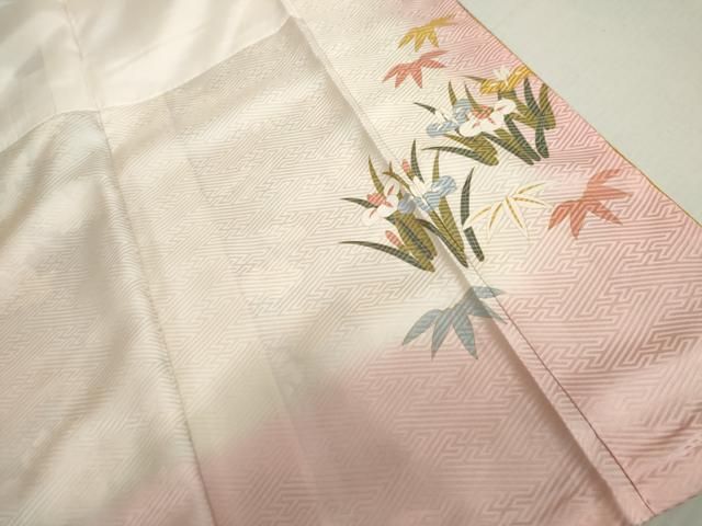 平和屋着物●豪華振袖　駒刺繍　草木染　エ霞松竹梅文　暈し染め　金彩　正絹　逸品　AABN0623cs