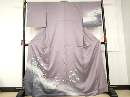 平和屋着物●訪問着　飛鳥立波風景文　暈し染め　金銀彩　正絹　逸品　AABN0629cs