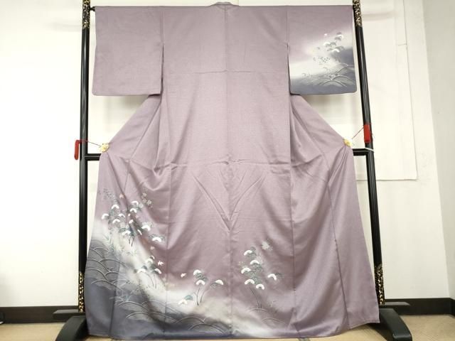 平和屋着物●訪問着　飛鳥立波風景文　暈し染め　金銀彩　正絹　逸品　AABN0629cs