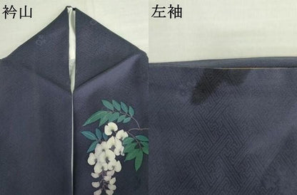 平和屋着物●二代目清次郎　手描き　訪問着　花鳥文　暈し染め　金彩　正絹　逸品　AABN0632cs
