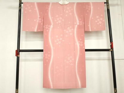 平和屋着物●長襦袢　無双仕立て　舞桜地紋　暈し染め　やまと誂製　正絹　逸品　AABN0643cs
