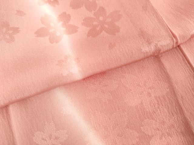 平和屋着物●長襦袢　無双仕立て　舞桜地紋　暈し染め　やまと誂製　正絹　逸品　AABN0643cs