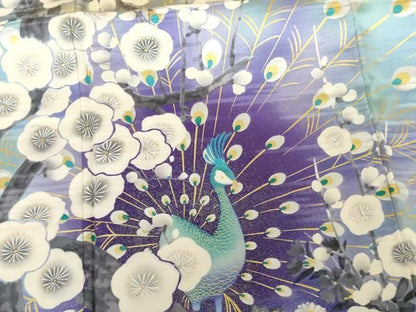 平和屋着物●豪華振袖　孔雀草花文　金彩　正絹　逸品　AABN0646cs