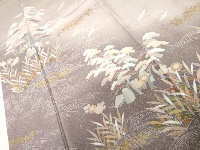 平和屋着物●訪問着　浜松風景文　暈し染め　金彩　ますいわ屋扱い　正絹　逸品　AABN0649cs