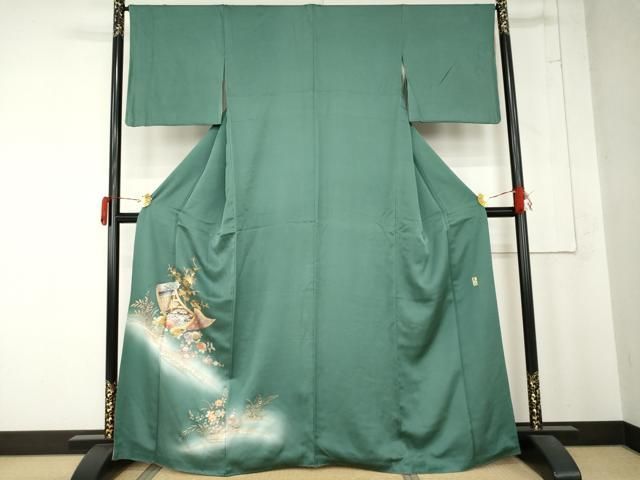 平和屋着物●金彩友禅　卓越技能者・名工・和田光正　訪問着　絵巻花文　暈し染め　金銀彩　正絹　逸品　AABN0664cs