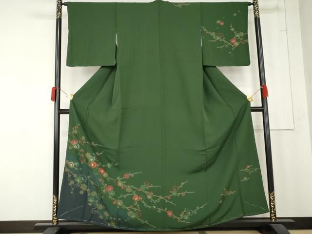 平和屋着物●訪問着　刺繍　枝花文　金彩　正絹　逸品　未使用　AABN0666cs