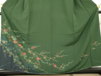 平和屋着物●訪問着　刺繍　枝花文　金彩　正絹　逸品　未使用　AABN0666cs