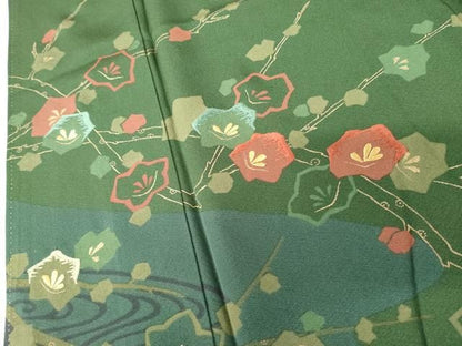 平和屋着物●訪問着　刺繍　枝花文　金彩　正絹　逸品　未使用　AABN0666cs