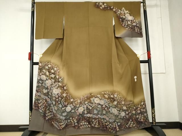平和屋着物●越後十日町の一流染匠　桐屋・翠山工房　訪問着　辻が花　絞り　正絹　逸品　AABN0667cs