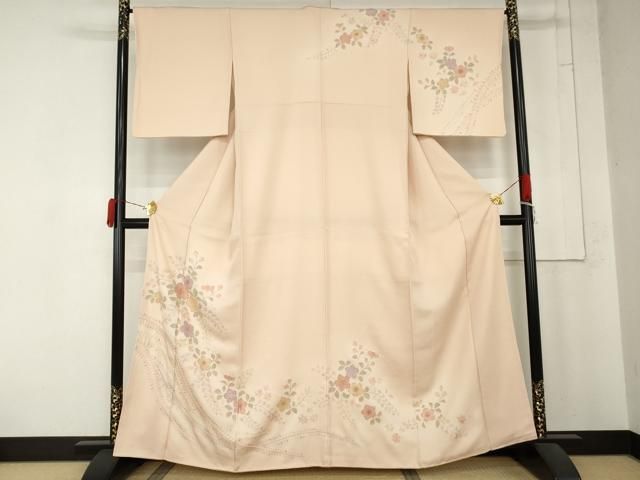 平和屋着物●中国三大刺繍　汕頭刺繍　スワトウ刺繍　総刺繍　訪問着　草花文　暈し染め　正絹　逸品　AABN0671cs