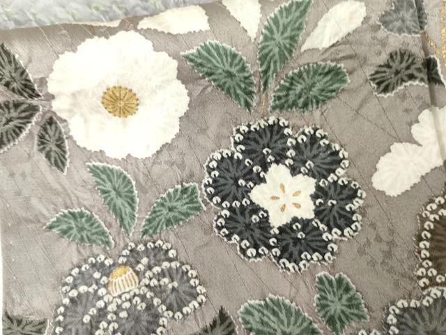 平和屋着物●訪問着　絞り　枝垂れ花文　暈し染め　金彩　正絹　逸品　AABN0672cs