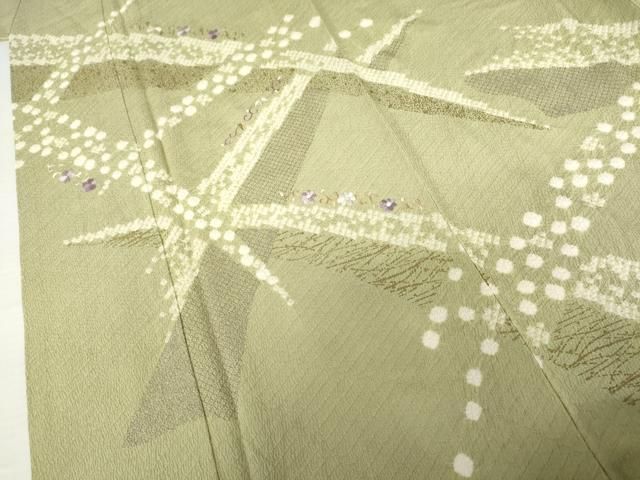 平和屋着物●訪問着　絞り　刺繍　花唐草文　金銀彩　正絹　逸品　AABN0675cs