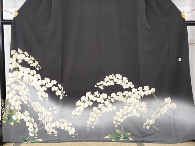 平和屋着物●名門染元　秀美　十日町友禅　訪問着　胡蝶蘭　暈し染め　正絹　逸品　AABN0676cs