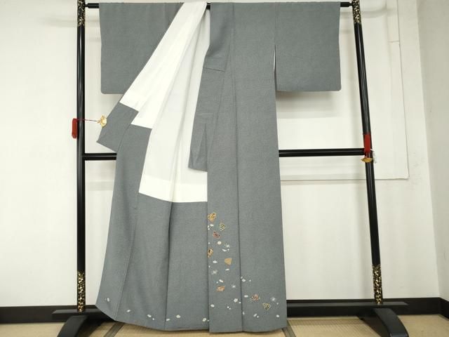 平和屋着物●江戸小紋　訪問着　梅松文　正絹　逸品　AABN0678cs