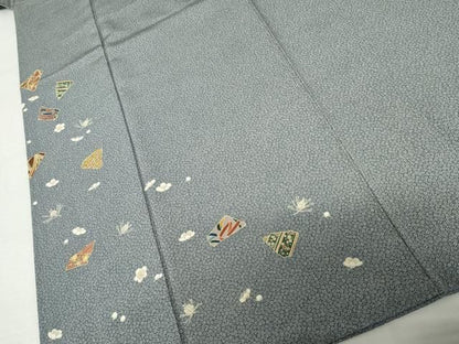 平和屋着物●江戸小紋　訪問着　梅松文　正絹　逸品　AABN0678cs
