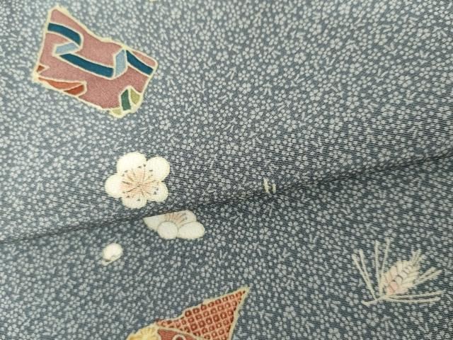 平和屋着物●江戸小紋　訪問着　梅松文　正絹　逸品　AABN0678cs